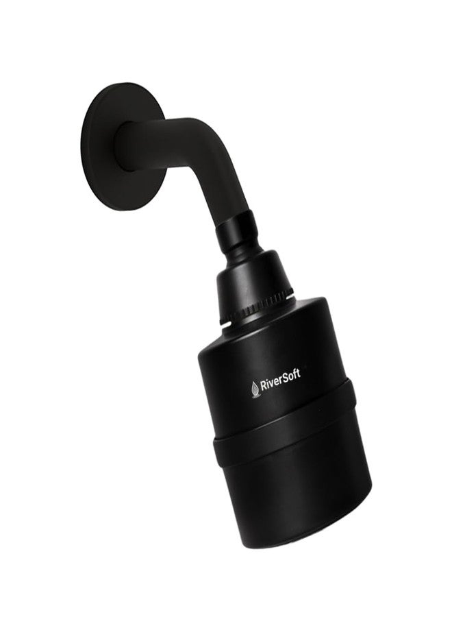 RiverSoft DIVA-01-BL shower filter for hard water with 15 stages | Water Softener for Bathroom (Black, Pack of 1) - Image 1